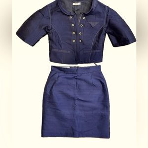 PRADA/ MILAN Skirt and Jacket. Dark blue. Size IT42